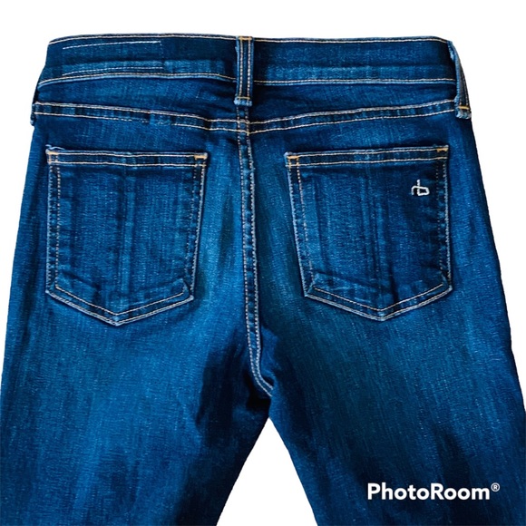 RAG & BONE DENIM BLUE SKINNY MID RISE JEANS SIZE 25 Kensington Blue - Picture 1 of 14